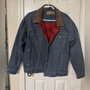 Wrangler Denim Jacket Men’s Lined Corduroy Collar Western Work Jacket